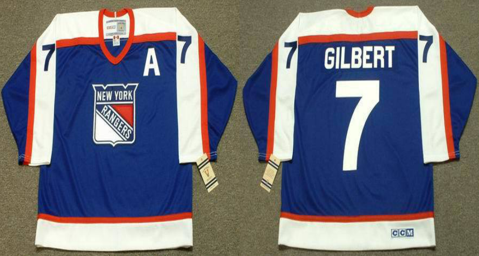 2019 Men New York Rangers #7 Gilbert blue CCM NHL jerseys->new york rangers->NHL Jersey